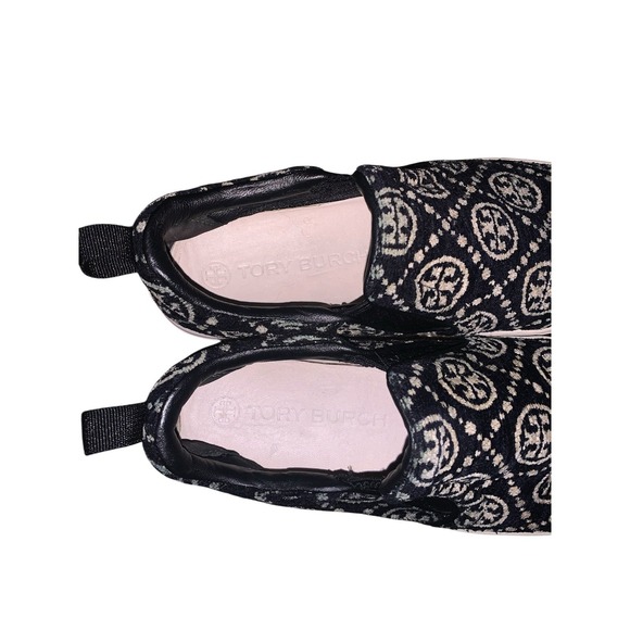 Tory Burch T Monogram Slip-On Sneaker Navy Hazel Jacquard Flat Shoes Size 9 M - Picture 5 of 9